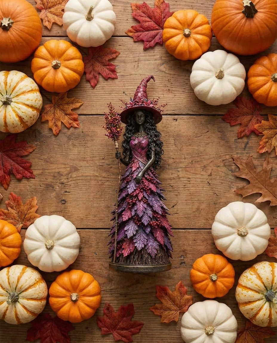Witch Statue - flat lay