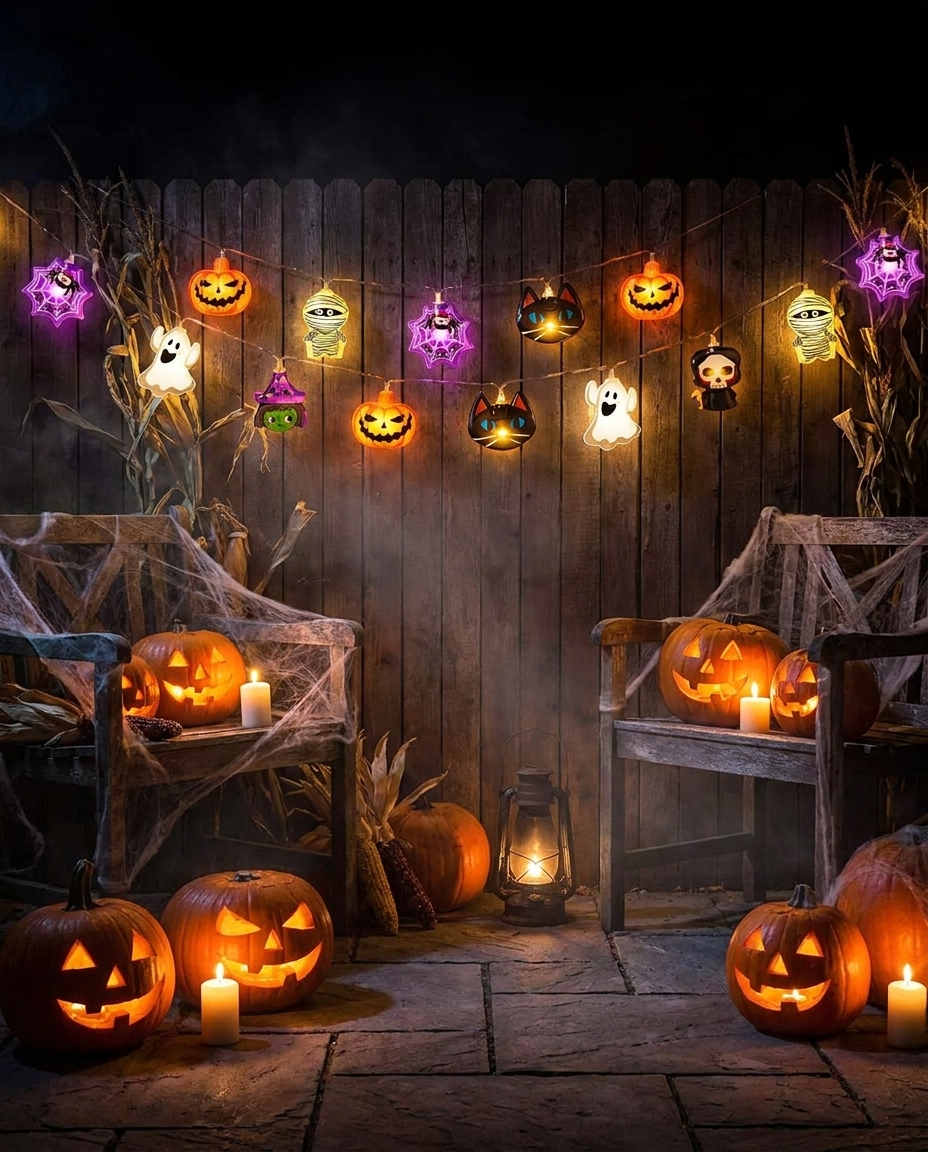 LED String Lights - wide patio