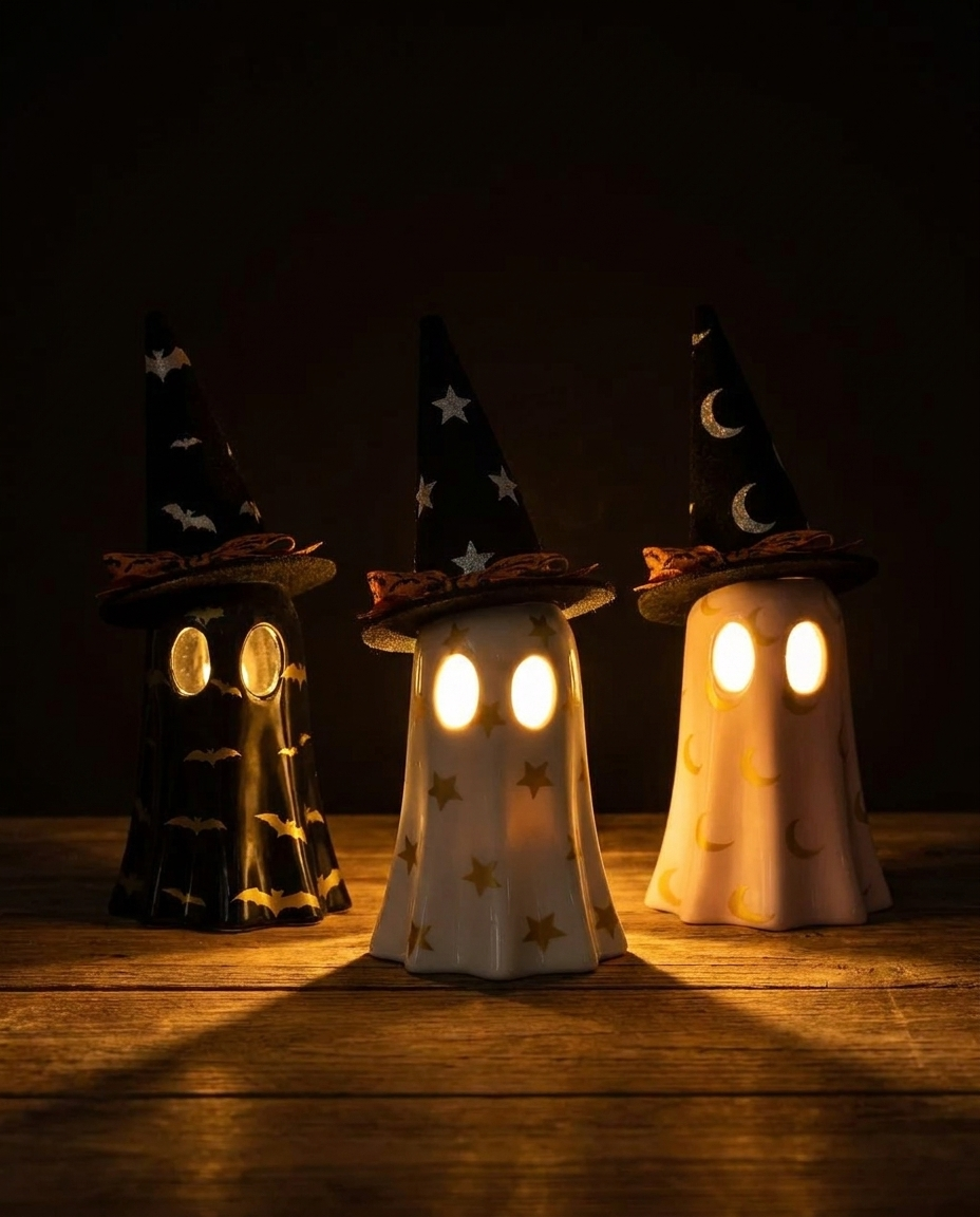 Ghost Lantern Resin Ornament - dark glow