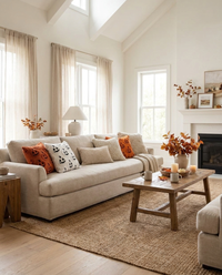 Faux Fleece Pumpkin Cushion Cover - wide living room