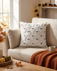 Faux Fleece Pumpkin Cushion Cover - White Phantom