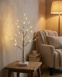 Enchanted Birch Lighted Tree Decor - hero living room