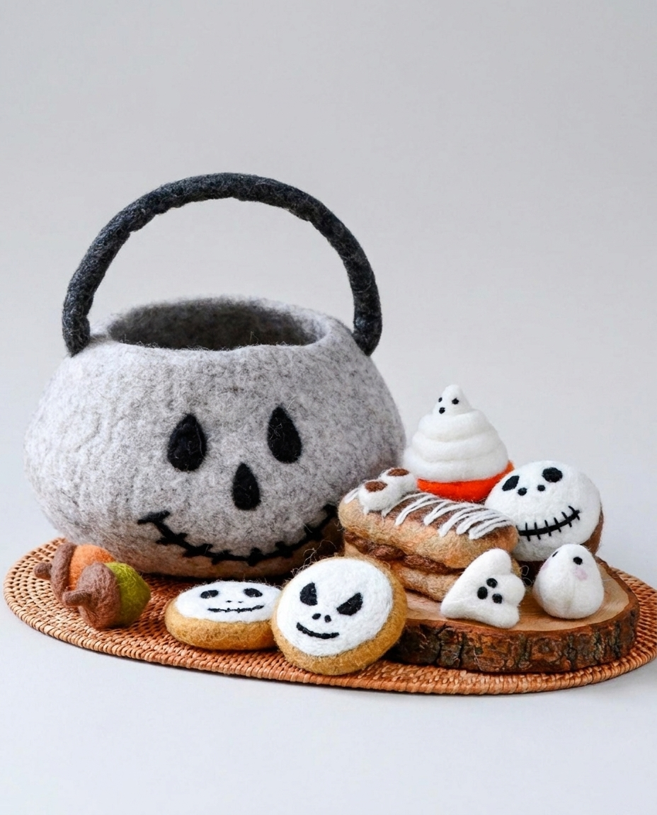 Felt Ghost Grazing Set - studio shot