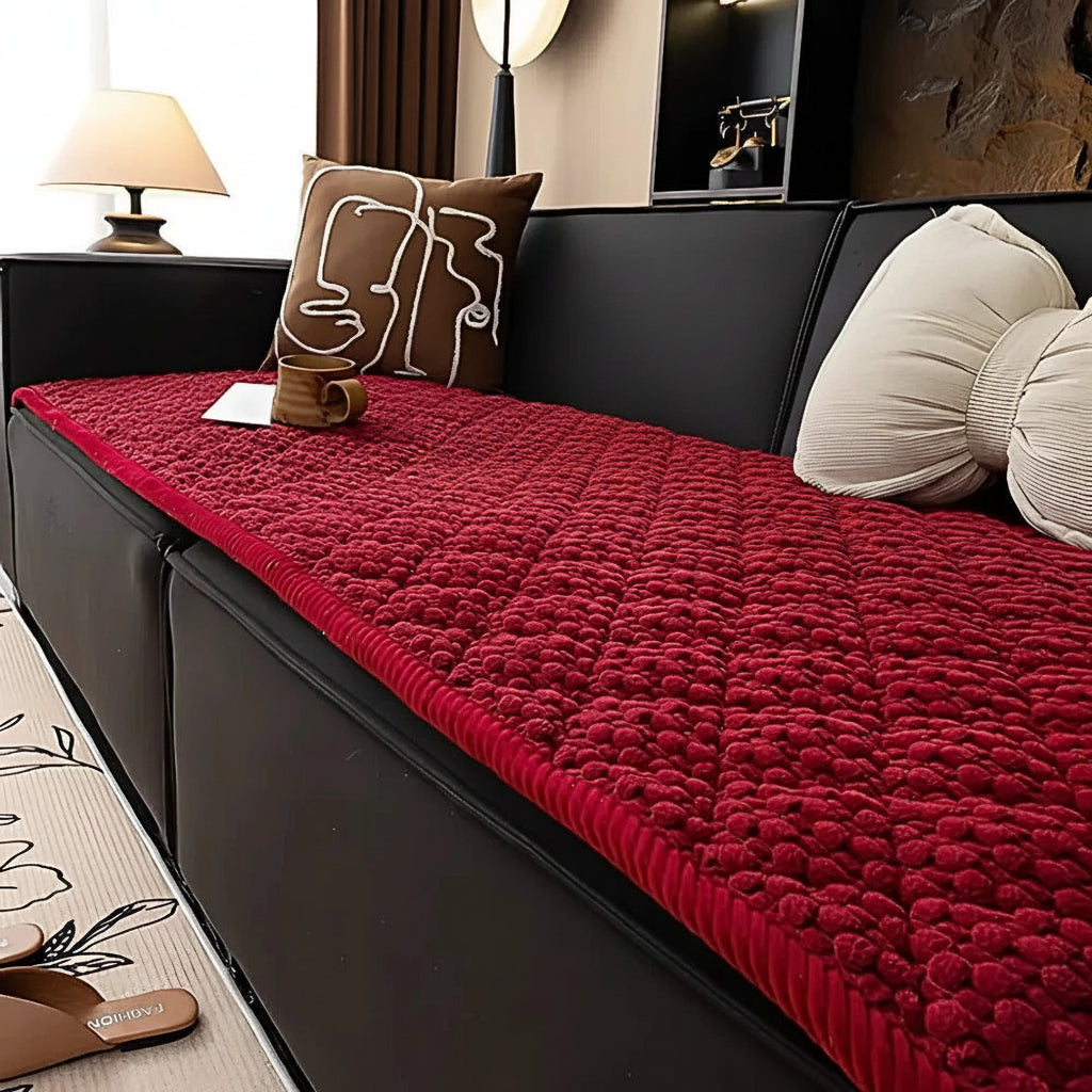 Pet-Proof Quilted Sofa Slipcover - Textured Protection, 6 Colors