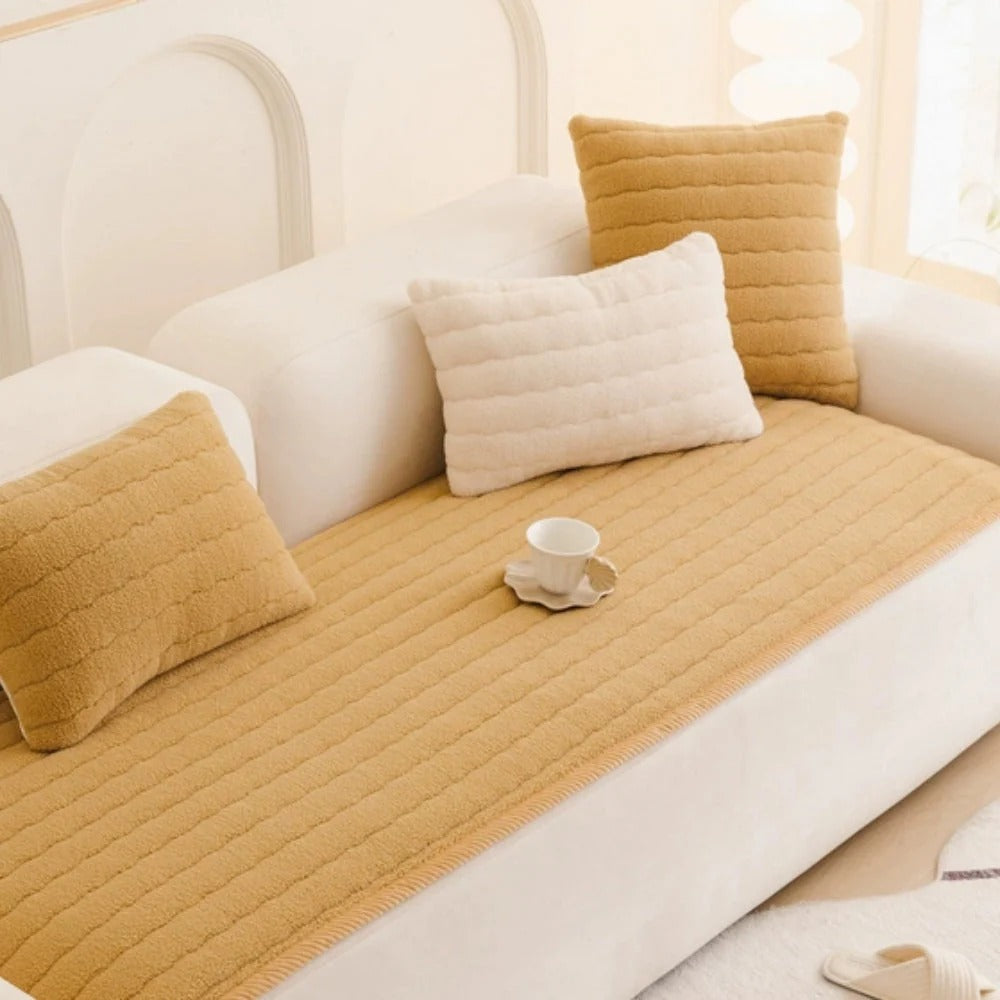 Thick Plush Sofa Cover for Living Room, 4 Colors