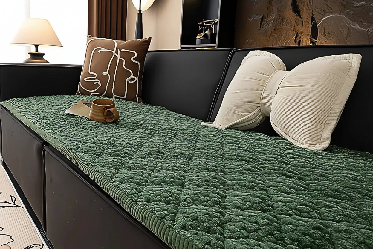 Pet-Proof Quilted Sofa Slipcover - Textured Protection, 6 Colors
