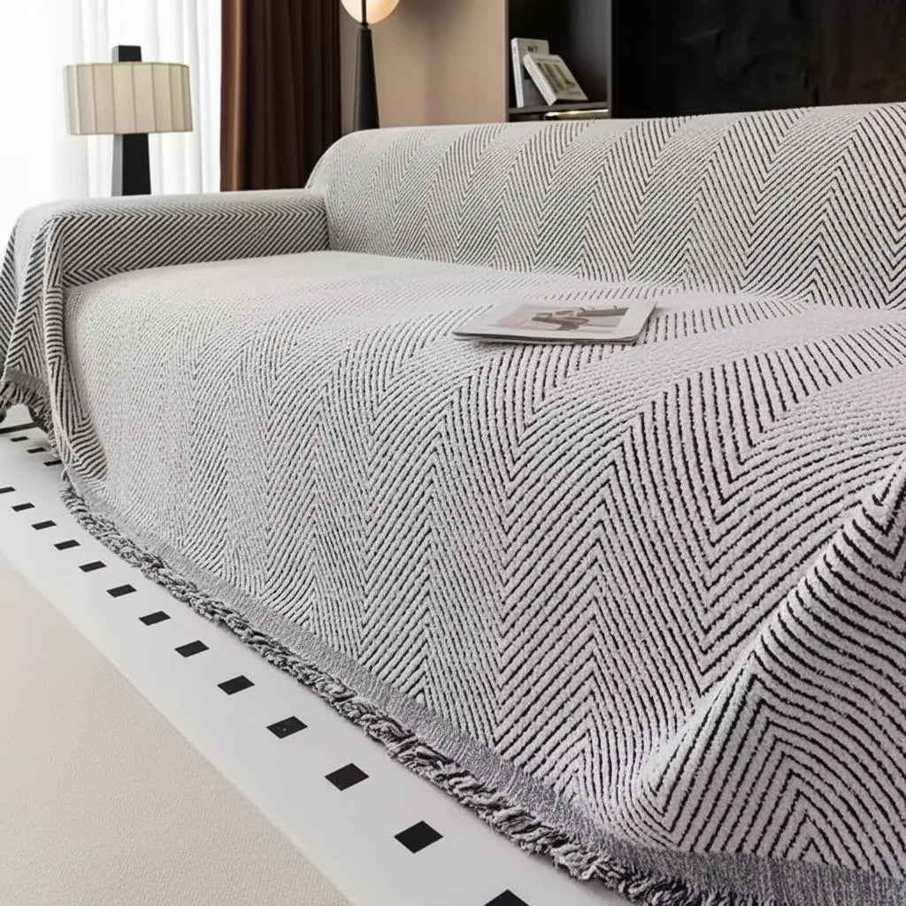 Herringbone Sofa Cover - Water-Resistant, Pet-Friendly, 3 Colors