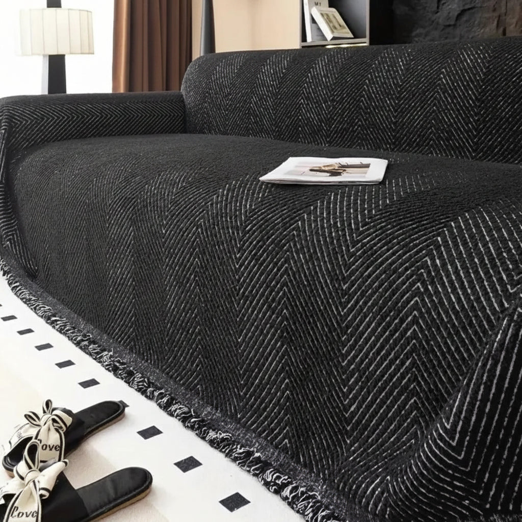 Herringbone Sofa Cover - Water-Resistant, Pet-Friendly, 3 Colors