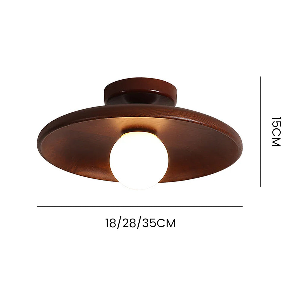 Aurora | Semi Flush Mount Ceiling Light, Wooden Design