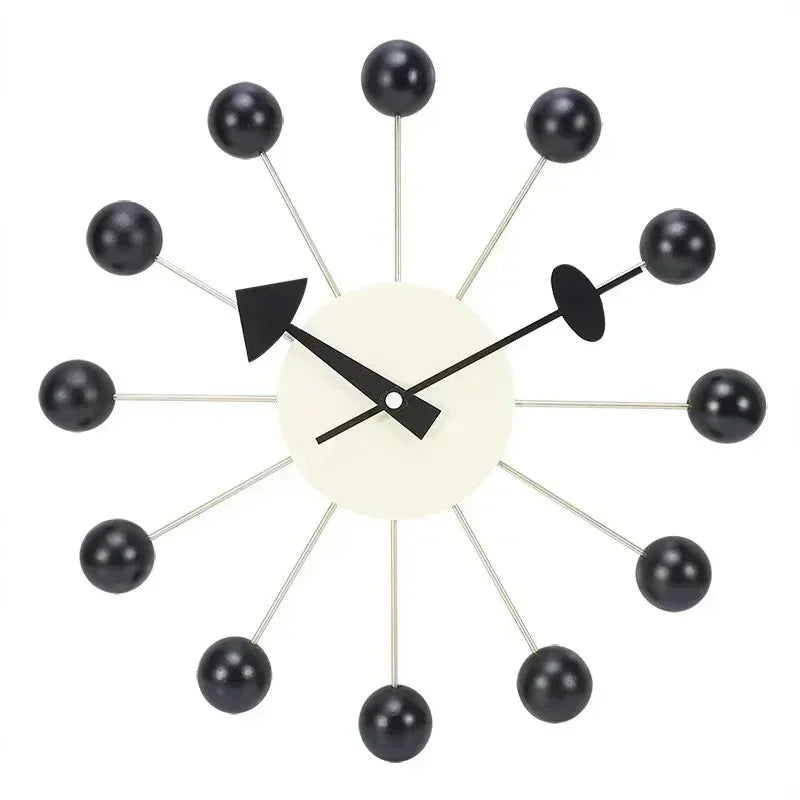 Solenne | Mid-Century Wall Clock with Wood Accent