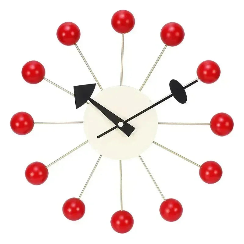 Solenne | Mid-Century Wall Clock with Wood Accent
