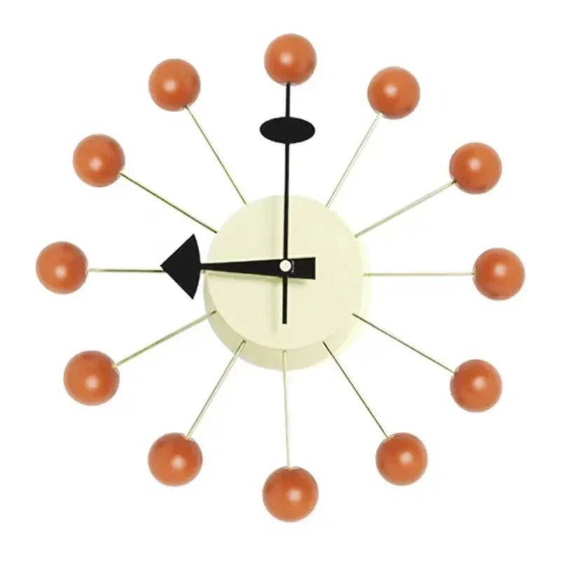 Solenne | Mid-Century Wall Clock with Wood Accent