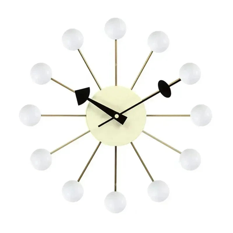 Solenne | Mid-Century Wall Clock with Wood Accent
