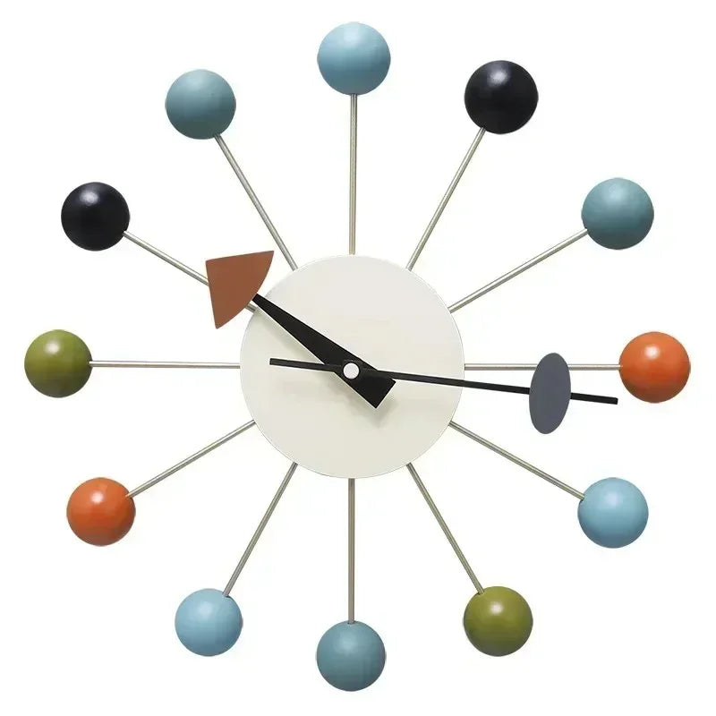 Solenne | Mid-Century Wall Clock with Wood Accent
