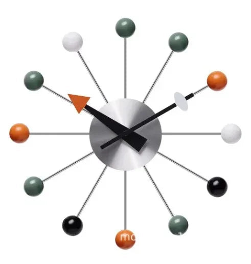 Solenne | Mid-Century Wall Clock with Wood Accent