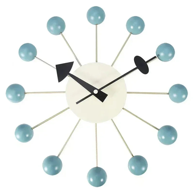 Solenne | Mid-Century Wall Clock with Wood Accent