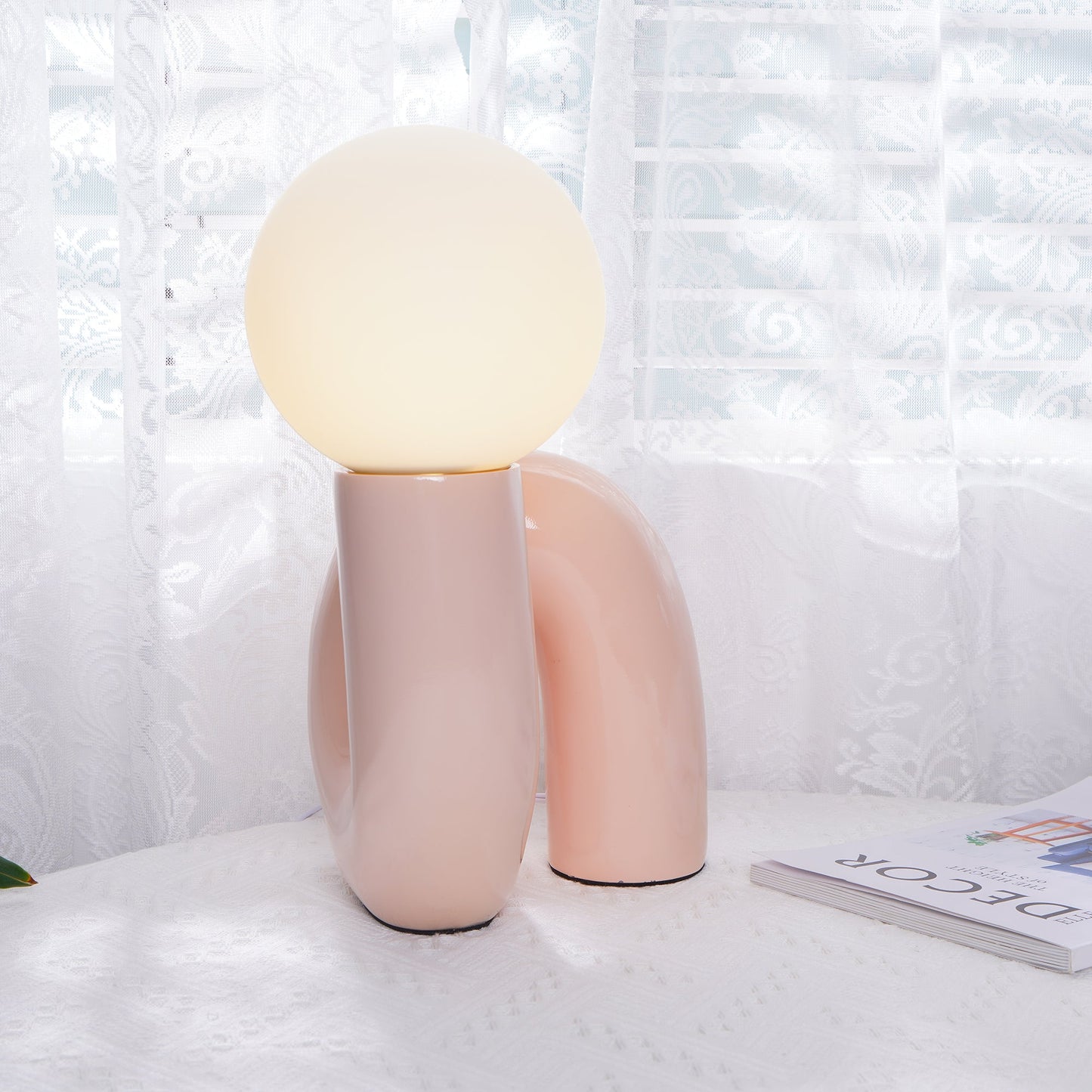 Sola | Decorative Spiral Glass Resin Table Reading Lamp for Bedroom