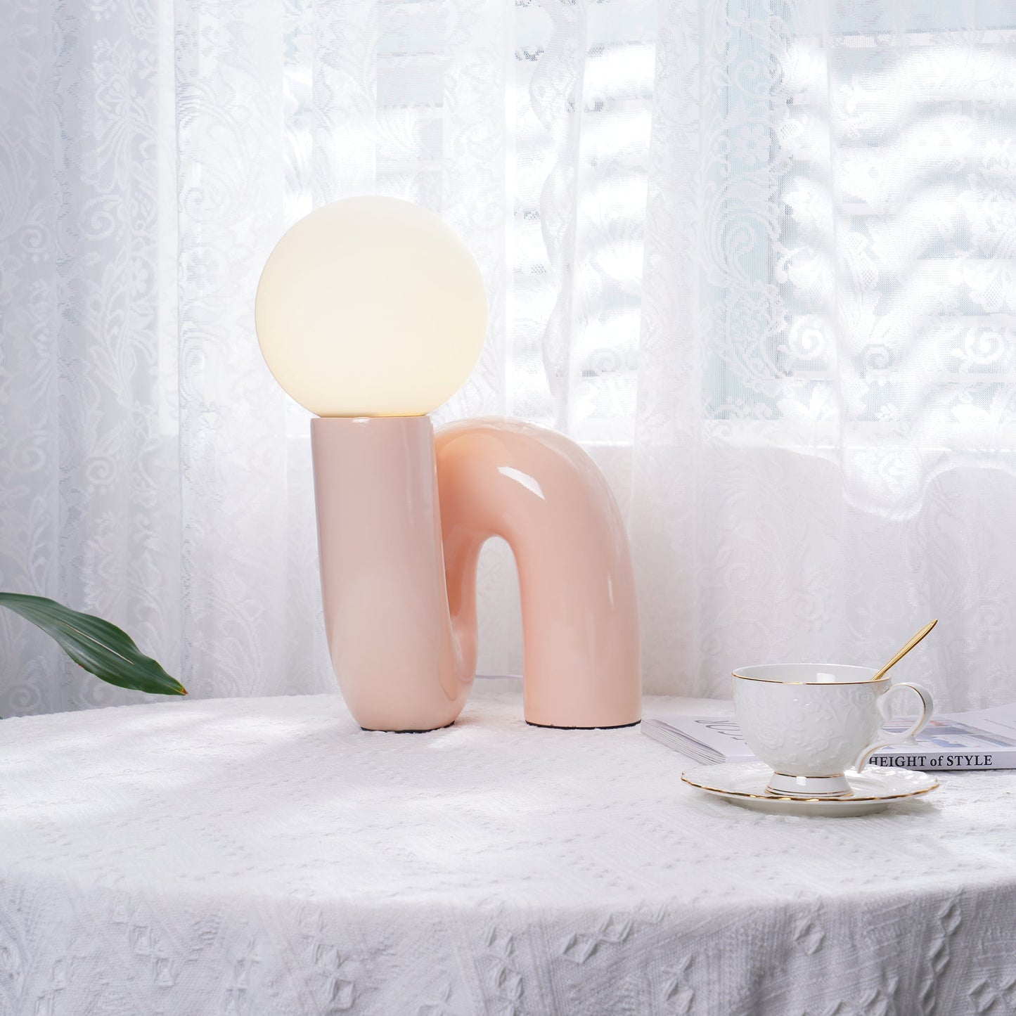 Sola | Decorative Spiral Glass Resin Table Reading Lamp for Bedroom